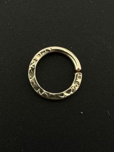 16 GAUGE - SEPTUM RING JEWELRY - select your metal type in the drop down menu - choices are * 14kt rose gold filled, *12kt yellow gold filled, *sterling silver *niobium *argentium sterling - choose your ring size from 6mm to 16mm - OUTSIDE or INSIDE diameter options in drop down menu -16 gauge wire - 1.3mm - for larger holes -NOTE these are strong rings due to the thickness of the wire and their size -the bottom half of the ring is flattened and textured to add dimension and a bit of flash -you Metal Rings For Jewelry Making, Hypoallergenic Metal Wedding Rings, Hypoallergenic Rings For Wedding, Nickel-free Septum Ring For Wedding, Nickel-free Round Septum Ring For Wedding, Gold Hypoallergenic Septum Ring For Anniversary, Adjustable Gold Sterling Silver Septum Ring, Small Hoop Gold Rings For Anniversary, Gold Small Hoop Rings For Anniversary