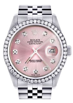 Womens Rolex Datejust Watch 16200 | 36Mm | Pink Dial | Jubilee Band – FrostNYC Rolex Datejust Ii, Rolex Watches Women, Rolex Women, Gold Rolex, Rolex Men, Rolex Models, Womens Watches Luxury, Rolex Watch, Vintage Rolex