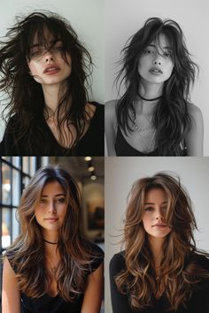 Long Hair With Bangs And Layers, Hairstyles With Side Bangs, 13 Hairstyles, Dyed Hair Pastel, Side Bangs Hairstyles, Grey Hair Inspiration, Side Bangs, Long Hair With Bangs, Long Layered Hair