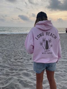 Long Beach Hoodie丨August Lemonade Sweatshirt Inspiration, Surf Hoodie, California Hoodie, Beach Hoodie, Beach Sweatshirt, Sweatshirt Aesthetic, Beach Fits, Trendy Beach, Long Beach California