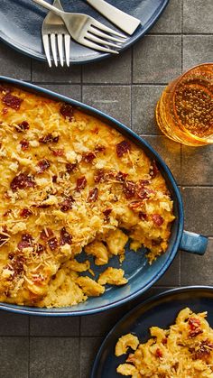 a casserole dish with meat and cheese on it