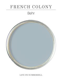 the french colony behr color is light blue and has silver rims on it