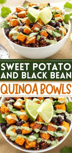 sweet potato and black bean quinoa bowls