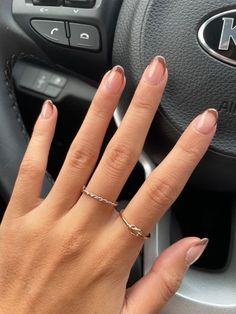 Neutral Nails With Tips, Colored Tip Short Nails, French Tip Nail Inspo Short, Small French Tip Nails Oval, Dip Gel Manicure, Gel X Shapes, Shorter Gel Nails, Subtle French Tip Nails Almond, Fall Nails 2023 Almond French Tip