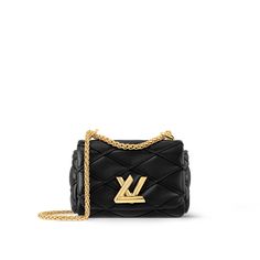 LOUIS VUITTON® - Pico Go-14 - Black Louis Vuitton Official, Timeless Handbag, Designer Style, Small Handbags, Product Name, Bags Designer Fashion, Leather Chain, Small Leather Goods, Lambskin Leather