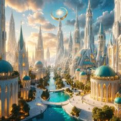 an artist's rendering of a futuristic city