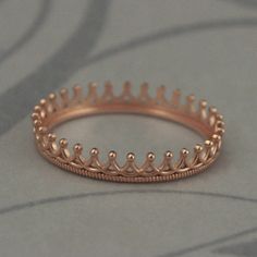 Rose Gold Crown BandSolid 14K ROSE Gold Princess Crown Rose Gold Crown Design Ring As Gift, Formal Rose Gold Jewelry With Crown Design, Rose Gold Ring With Crown Design, Rose Gold Crown Design Promise Ring, Gold Princess Crown, Gold Crown Ring, Rose Gold Princess, Crown Ring Princess, Rose Gold Crown