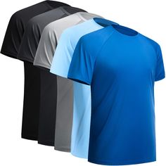 PRICES MAY VARY. ATHLETIC PERFORMANCE WEAR: These mens athletic shirts help dissipate heat quickly and offer more breathability while being gentle on your skin. We use a 4-Way Stretch Fabric that allows you to move seamlessly making sure you stay comfortable through any activity BREATHABLE & QUICK DRYING: Our mens quick dry shirts are made to enhance your workout performance. Thanks to their lightweight and quick-dry fabric, they allow more air to pass through and dry quickly to help you stay co Light Grey Blue, Latest Workout, Gym Tees, Mens Workout Shirts, Grey Light, Athletic Performance, Athletic Men, Athletic Shirts, Intense Workout