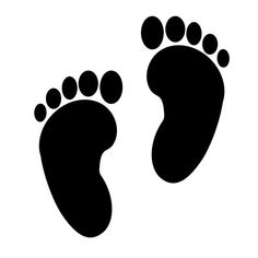 two black footprints on a white background