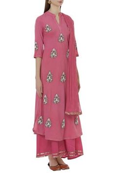 Shop for Nazar by Indu Pink Cotton Voil Embroidered Kurta Set for Women Online at Aza Fashions Embroidered Straight Kurta Palazzo Set For Diwali, Eid Palazzo Set With Resham Embroidery And Straight Kurta, Straight Kurta Palazzo Set For Reception With Dabka Work, Palazzo Set With Resham Embroidery For Eid, Designer Embroidered Palazzo Set With Straight Kurta, Straight Kurta Palazzo Set With Resham Embroidery For Navratri, Navratri Palazzo Set With Resham Embroidery And Straight Kurta, Eid Reception Palazzo Set With Straight Kurta, Diwali Palazzo Set With Mirror Work And Straight Kurta