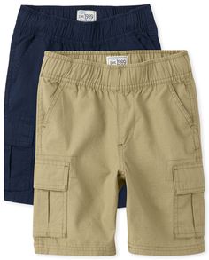 PRICES MAY VARY. This multipack of 2 boys cargo shorts is made from a durable cotton fabric Pack of 2 cargo shorts Styled with side slant and cargo-flap pockets; back patch pockets Inner adjustable waist tabs for a custom fit Stock-up on his favorite essential boys shorts with this pack of 2 boys cargo shorts from The Children's Place Boys School Uniform Shorts, Boys Chinos, Boys Cargo Shorts, Boys Uniforms, Summer Uniform, Tie Waist Pants, Cargo Short, Boys Bottoms, Jogger Shorts