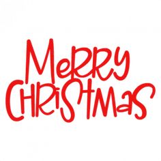 the words merry christmas written in red on a white background