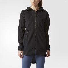 Gore-tex Long Sleeve Windbreaker For Fall, Moisture-wicking Long Sleeve Track Jacket For Outdoor, Black Moisture-wicking Long Sleeve Windbreaker, Jacket Adidas, Sporty Moisture-wicking Nylon Hooded Jacket, Sporty Jacket, Weatherproof Gore-tex Long Sleeve Windbreaker, Women's Jacket