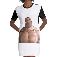 a women's t - shirt dress with an image of a wrestler on it