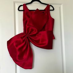 Size Small. Tags Removed And Only Tried On. Spot On Back In Last Pic. Elegant Red Tops For Evening, Elegant Red Top For Evening, Elegant Red Evening Top, Elegant Red Party Tops, Elegant Festive Christmas Tops, Elegant Christmas Festive Tops, Elegant Christmas Tops, Elegant Christmas Party Tops, Chic Red Holiday Tops