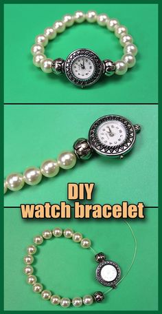 Make Jewelry For Beginners, Diy Watch Band, Handmade Necklace Tutorial, Bracelet Step By Step, Beaded Watches Bracelet, Jewelry For Beginners, Wrap Bracelet Tutorial, Diy Watch, Diy Necklace Making