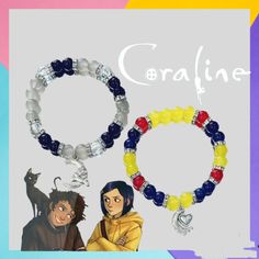 Handmade Coraline and Wybie Matching Couple Bracelets | Couple Bracelets | Y2k Bracelets | Y2k Bracelets, Bracelets Y2k, Long Distance Bracelets, Bracelets Couple, Coraline And Wybie, Long Distance Friends, Business Hacks, Matching Couple Bracelets, Diy Jewelry Making Tutorials