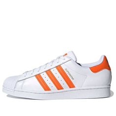 Adidas Superstar Knicks Split 'White Orange' FX5526 (SNKR) Fashion Performance, Stylish Sneakers, Perfect Pair, Your Perfect, Split, Adidas, Orange, Sneakers, Blue