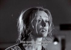 a black and white photo of a woman with a quote on her face that says, stop quiting discovery and explain yourself