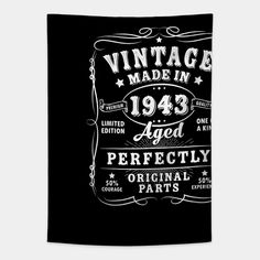 a black and white poster with the words vintage made in 1933 aged perfectly original parts