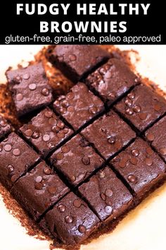 chocolate fudge healthy brownies gluten - free, grain - free, pale approved