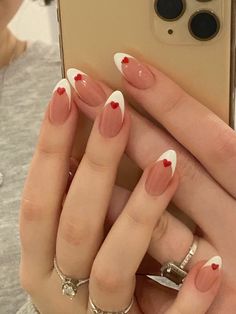 Asian Nails, Minimalist Nails, Heart Nails, Cute Nail Designs, Nails Inspo, Nail Manicure, White Nails