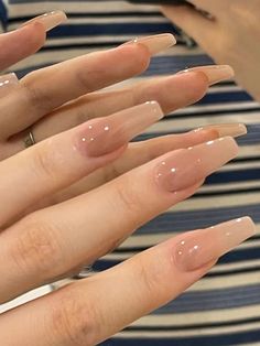 Multicolor  Collar    Color Nails Embellished   Beauty Tools Long Nail Designs, Blush Nails, Soft Nails, Ballerina Nails, Nail Swag, Neutral Nails, Pretty Acrylic Nails, Chic Nails, Artificial Nails