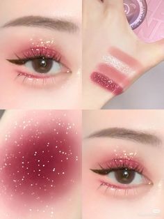 Valentines Douyin Makeup, K Pop Makeup Looks, Pink Douyin Makeup, Membentuk Alis