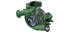 an image of a green engine on a white background