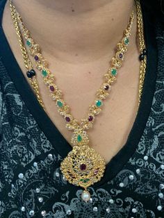 22 Karat Gold Necklace & Drop Earrings Set with Uncut Diamonds , Rubies, Emeralds & South Sea Pearls
   - 235-DS660 - in 40.400 Grams for USD $4759.93. 
Made in India by Totaram Jewelers Online this product is in Gold - 22 Karat BIS Hallmark 916 KDM Gold  & is an excellent gift for Adult - Women. Ships fully insured with secured guaranteed delivery for free with your order over $250 from New Jersey USA & comes with 30 days exchange policy. Gold Emerald Necklace For Formal Festivals, Formal Gold Emerald Necklace For Festivals, Gold Emerald Necklace With Intricate Design For Celebration, Gold Bridal Necklace With Emeralds, Gold Emerald Bridal Necklace With Hand Set, Formal Gold Kundan Necklace With Emerald, Gold Hand Set Emerald Necklace For Celebration, Gold Emerald Necklace Hand Set For Celebration, Gold Handmade Emerald Necklace For Celebration