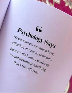 an open book with the words,'mythology says never express too much love affection or care to someone because it is human tendency