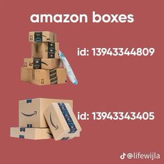 three boxes stacked on top of each other with the words amazon boxes in front of them