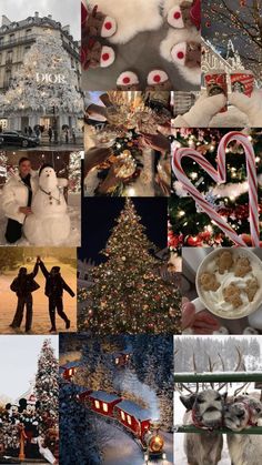 christmas collage with many different pictures and words