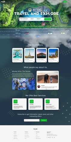 the website design for travel and explore