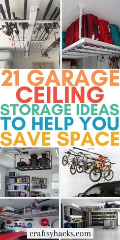 Having more creative ways to organize garages like these brilliant garage ceiling storage ideas can help you get more usable storage with easeYou can use these garage organization ideas to get organizing inspiration for your own home. Shed Ceiling Storage Ideas, Garage Organization Ideas Storage Cabinets, Ceiling Storage Ideas Garage, Garage Ceiling Storage Ideas, Carport Storage Ideas, Garage Storage Ideas Organizing, Ceiling Garage Storage, Ceiling Storage Ideas, Small Garage Storage Ideas