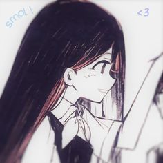 a drawing of a girl with long hair