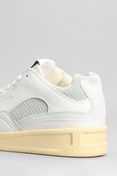 Upper, 100% bovine leather Lining, 100% bovine leather Sole, 100% rubber Leather Sneakers With Perforations Medium Fit, Modern Leather Sneakers With Rubber Heel Cap, Leather Sneakers With Leather Sole For Streetwear, Jil Sander Shoes, Zegna Shoes, Burberry Hat, Jil Sander, Luxury Boutique, Loafer Shoes