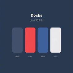 the color palette for dock's is blue, red, and white