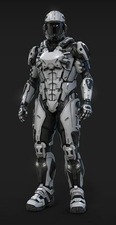 White Sci Fi Armor, Modern Armor Concept, Scifi Suit, Robotic Suit, Truk Ford, White Armor, Sci Fi Armor, Armadura Cosplay, Robot Suit