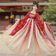 Find many great new & used options and get the best deals for Traditional Chinese Women Elegant Hanfu Dress Embroidery Stage Dance Costume at the best online prices at eBay! Free shipping for many products! Traditional Chinese Clothing Hanfu, Chiffon Outfit, Ancient Dress, Hanfu Dress, Red And Silver, Fantasy Gowns, Chinese Traditional, Chinese Clothing, Cosplay Dress