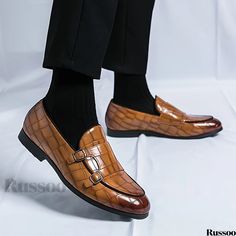 Russoo - Mens Double Monk Strap Loafers: Sophisticated Footwear for Business, Office, and Formal Occasions Throughout the Seasons Fashion Design Men, Men Dress Shoes, Double Monk Strap, Mens Rain Boots, Mens Canvas Shoes, Casual Leather Shoes, Mens Snow Boots, Men Loafers, Formal Shoes For Men