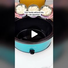 a video demonstrating how to use an electric rice cooker with the words your family will love this special appetizer