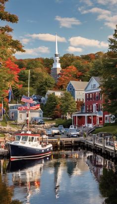 Romantic Things to Do in Camden Maine New England Coastal Town Aesthetic, Usa Vacations, Maine Fall Aesthetic, House In Maine, New England Architecture, Coastal Maine