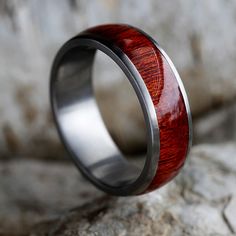 Bloodwood Wedding Band for Men Color Compliments, Ring Armor, Wooden Wedding Bands, Wedding Band For Men, Love Of Nature, Wood Wedding Ring, Wood Wedding Band, Man Ring, Fairy Forest