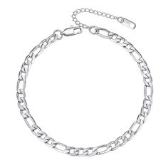 PRICES MAY VARY. ♦ Metal:100% 316L stainless steel, high quality and environmentally friendly, nickel free, hypoallergenic, Suitable for sensitive skin. ♦ Size ♦ Length: 8.5inch - 10.5inch (22cm - 27cm) adjustable. Width: 6mm. Very Sturdy and Durable Figaro Chain, Smooth Surface, Comfortable Wearing Feeling. ♦ Improved Lobster Clasp, Easy to Use and Better Quality; ♦ The Anklet is a Great Decoration for You When You are going to Party, Vocation, Street, etc. Beautiful Summer Beach Accessories or Summer Accessories Beach, Foot Chain, Beautiful Anklet, Silver Anklet, Beach Anklets, Daily Jewelry, Stylish Necklace, Figaro Chain, Silver Anklets