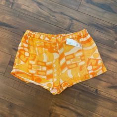 So Cute And Never Worn Before!!! :) Orange Beachwear Shorts For Spring, Orange Beachwear Shorts, Orange Vacation Shorts, Orange Beachwear Shorts For Summer, Orange Beachwear Shorts For Beach Season, Orange Vacation Shorts With Elastic Waistband, Orange Shorts For Summer Vacation, Orange Shorts For Beach Season Vacation, Orange Shorts For Vacation Beach Season