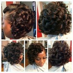 Quick Weave Hairstyles Curly Bob, Curled Bob Black Women, Adults Hairstyles, Curly Bob Hairstyles For Black Women, Black Women Weave, 27 Piece, Black Hair Updo Hairstyles, Black Bob, Quick Weave Hairstyles