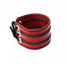 Handmade Red Leather Bracelet, Red Leather Bracelet As Gift, Red Leather Bracelet For Gift, Casual Red Leather Bracelet As Gift, Red Leather Bracelet, Red Bracelet, Brown Bracelet, Leather Cuff Bracelet, Men Bracelet