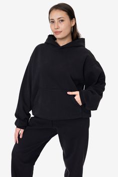 Made from a luxurious 14oz fleece, this hoodie is incredibly soft and warm, yet still breathable and moisture-wicking. The loose fit allows for a full range of motion, making it perfect for everything from running errands to lounging around the house. The kangaroo pocket provides ample storage for your essentials, while the ribbed cuffs and hem keep the cold out. This hoodie is Garment Dyed. Our garment-dyed hoodies are dyed after they're sewn, which gives them a more durable and even color, inc Sportswear Fleece Hooded Hoodie, Oversized Black French Terry Hoodie, Sportswear Fleece Sweatshirt With Adjustable Hood, Cozy Fit Comfortable Hoodie Sweats, Hoodie Sweatshirt With Adjustable Hood For Loungewear, Oversized Black Sweats With Kangaroo Pocket, Solid Color Cozy Fit Hoodie Sweats, Cozy Fit Solid Color Hoodie, Cozy Fit Hoodie Sweats