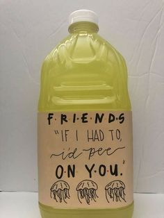 a bottle of liquid with some writing on it